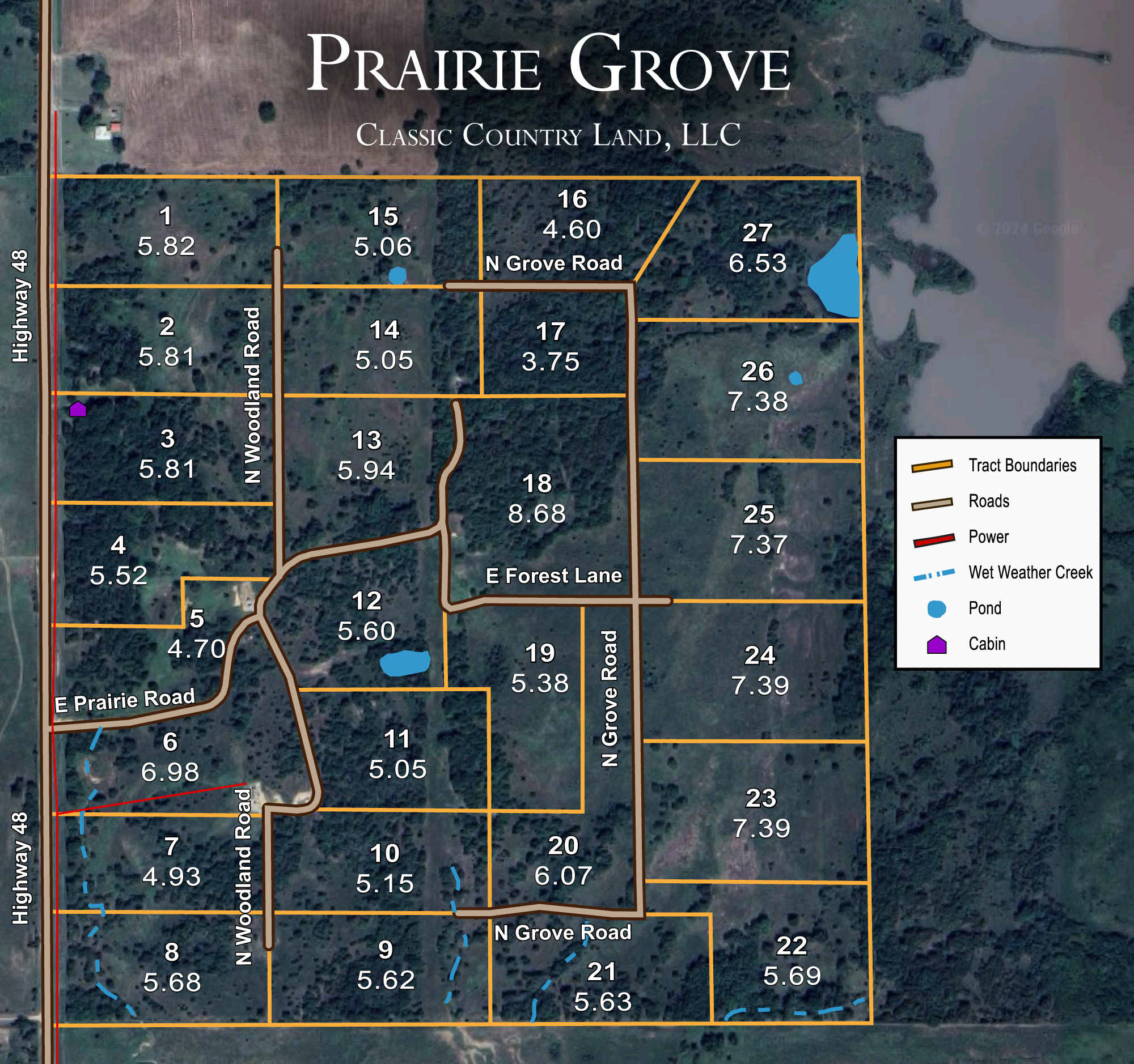 Plat map for Prairie Grove in Okfuskee County, Oklahoma